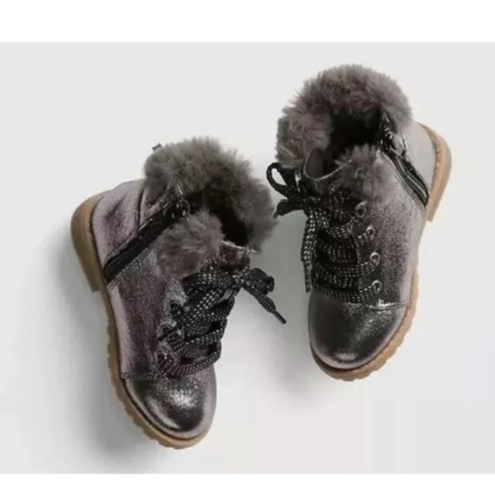 Gap Metallic Faux Fur-lined Ankle Boots